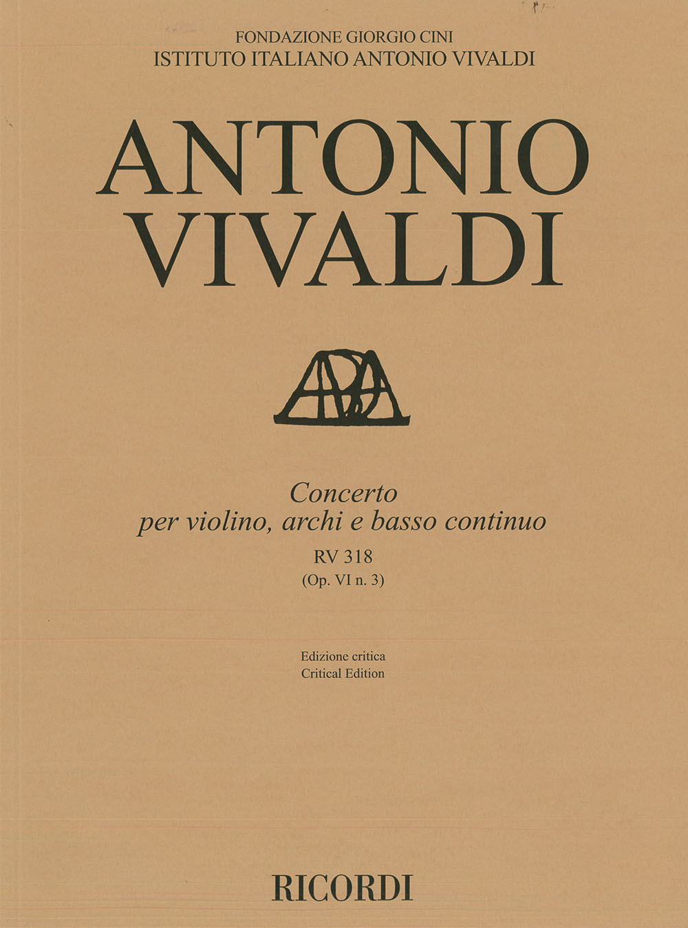 Vivaldi Concerto Violino Archi E Bc Rv 318 Op Vi/3 Sheet Music Songbook