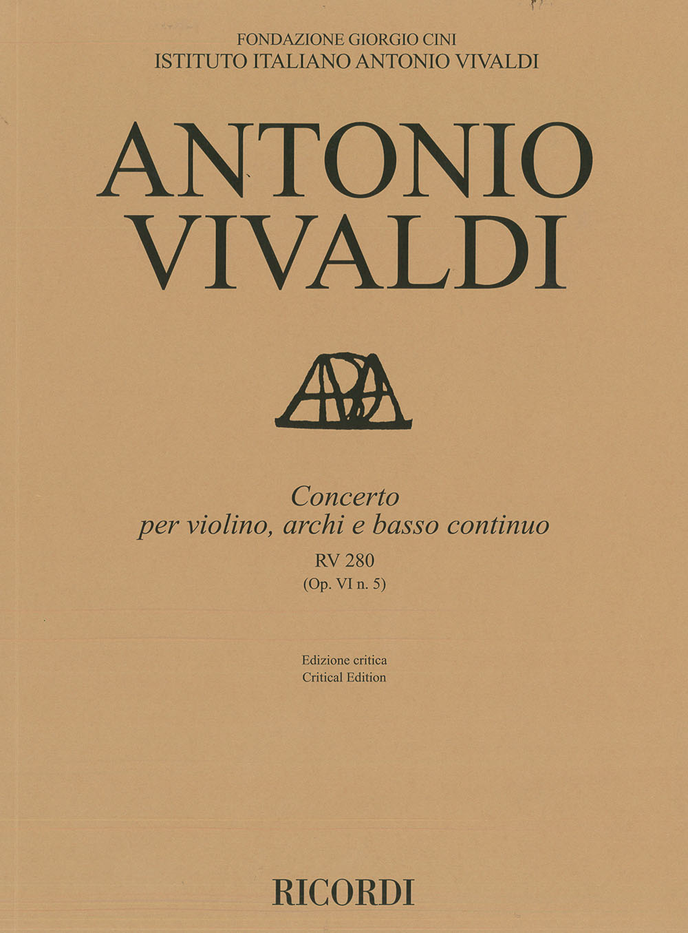 Vivaldi Concerto Violino Archi E Bc Rv 280 Op Vi/5 Sheet Music Songbook