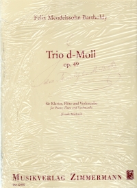Mendelssohn Trio In D Minor Op.40 Flt, Vlc & Pf Sheet Music Songbook