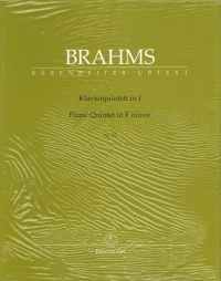 Brahms Piano Quintet Fmin Op34 Score & Parts Sheet Music Songbook