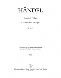 Handel Concerto In F Major Hwv 331 Viola Sheet Music Songbook