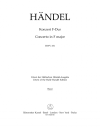 Handel Concerto In F Major Hwv 331 Cello/bass Sheet Music Songbook