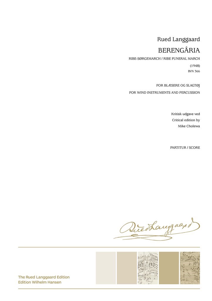 Langgaard Berengaria Wind Ensemble Sc/pts Sheet Music Songbook