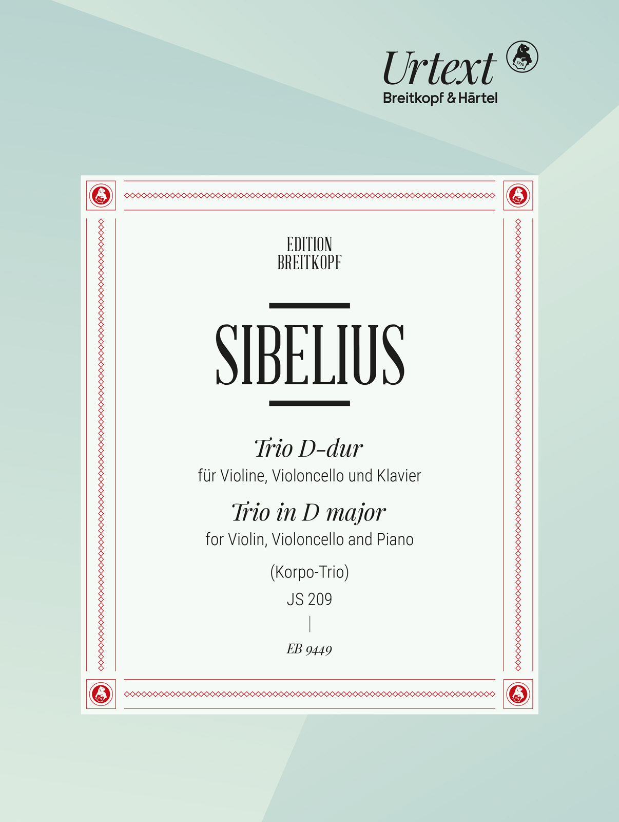 Sibelius Trio In D Maj Js209 Violin, Cello & Piano Sheet Music Songbook