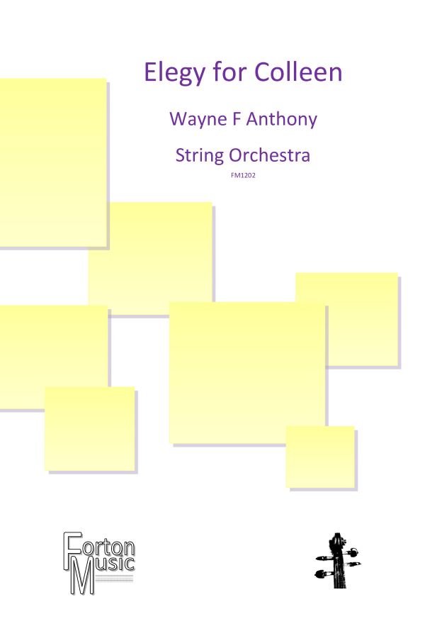 Anthony Elegy For Colleen String Orch Sc & Pts Sheet Music Songbook