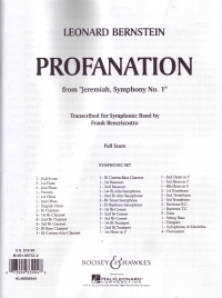 Bernstein Profanation (jeremiah) Score Qmb573fs Sheet Music Songbook
