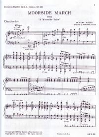 Holst Moorside March Symphonic Band Full Score Sheet Music Songbook