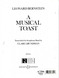 Bernstein Musical Toast Symp Band Full Score Sheet Music Songbook