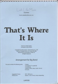 Thats Where It Is Castion/martin Big Band Set Sheet Music Songbook