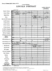 Copland Lincoln Portrait Symph Band Fsc Qmb176f Sheet Music Songbook