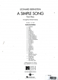 Bernstein A Simple Song Wind Band Score Sheet Music Songbook
