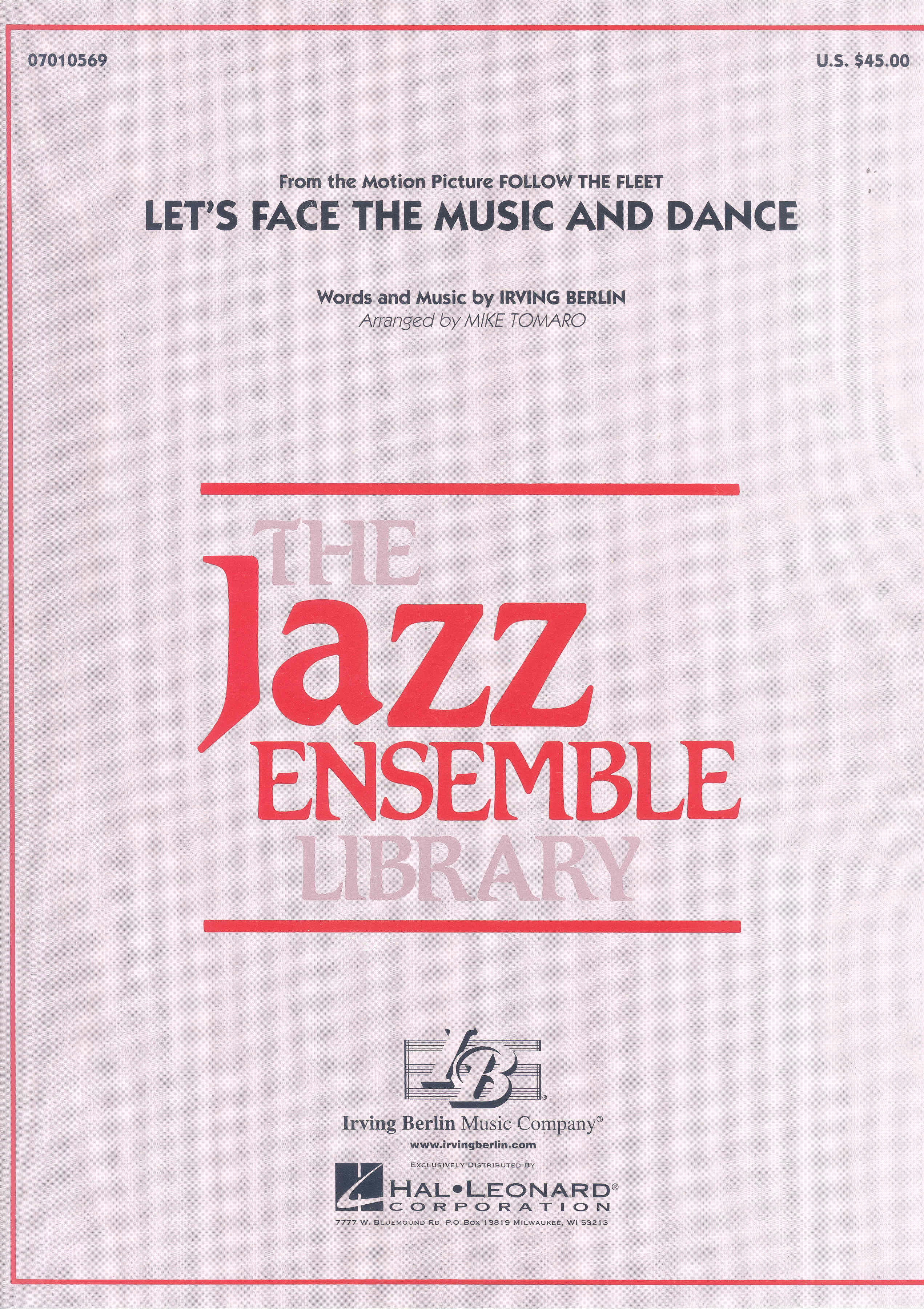 Berlin Lets Face The Music And Dance Jazz Ensembl Sheet Music Songbook