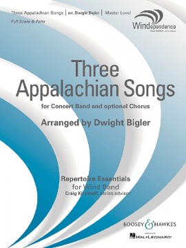 Bigler Three Appalachian Songs Wind Band Sc & Pts Sheet Music Songbook