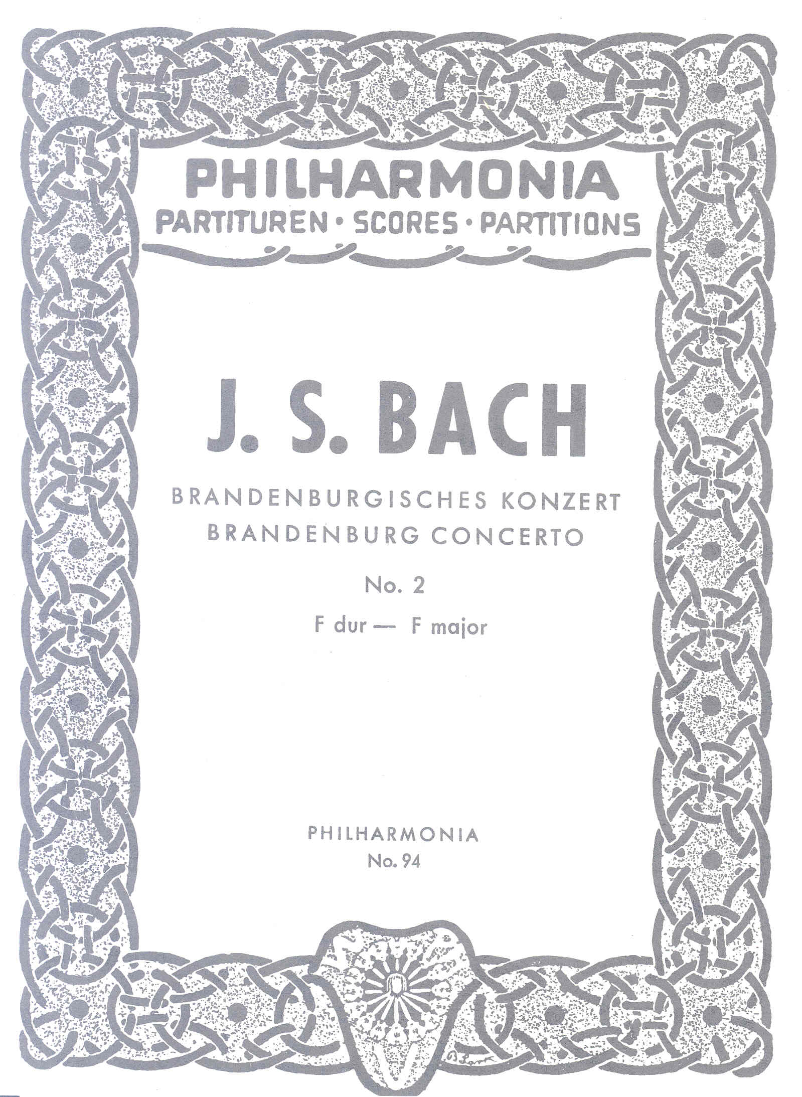 Bach Brandenburg Concerto No 2 Bwv 1047 F Major Sheet Music Songbook