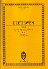 Beethoven Piano Trio Op97 Bb Mini Score Sheet Music Songbook