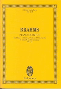 Brahms Piano Quintet Op 34 Fmin Mini Score Sheet Music Songbook