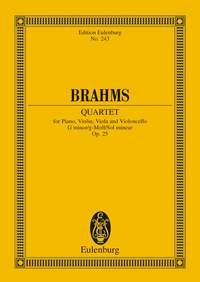 Brahms Piano Quartet No 1 Op 25 G Minor Mini Score Sheet Music Songbook
