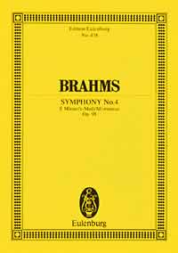 Brahms Symphony No 4 Op 98 E Minor Mini Score Sheet Music Songbook