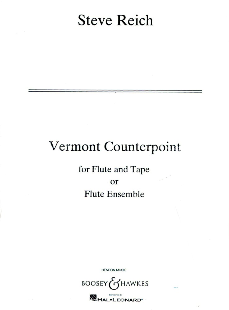 Reich Vermont Counterpoint Full Score/flute Sheet Music Songbook