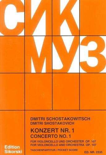 Shostakovich Cello Concerto No 1 Op107 Study Score Sheet Music Songbook