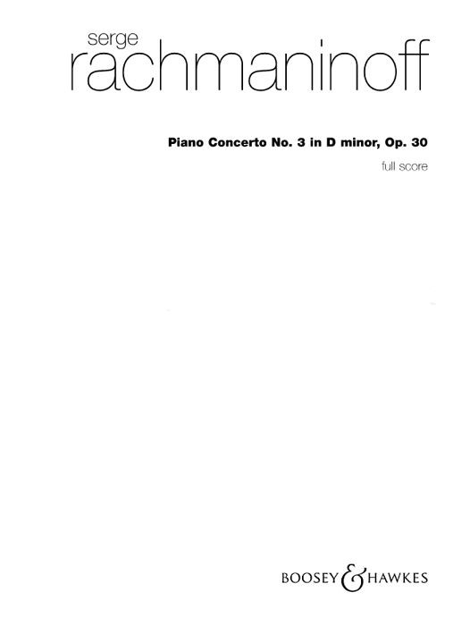 Rachmaninoff Piano Concerto No 3 Op30 Dmin Full Sc Sheet Music Songbook