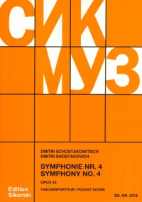 Shostakovich Symphony No 4 Op43 Miniature Score Sheet Music Songbook
