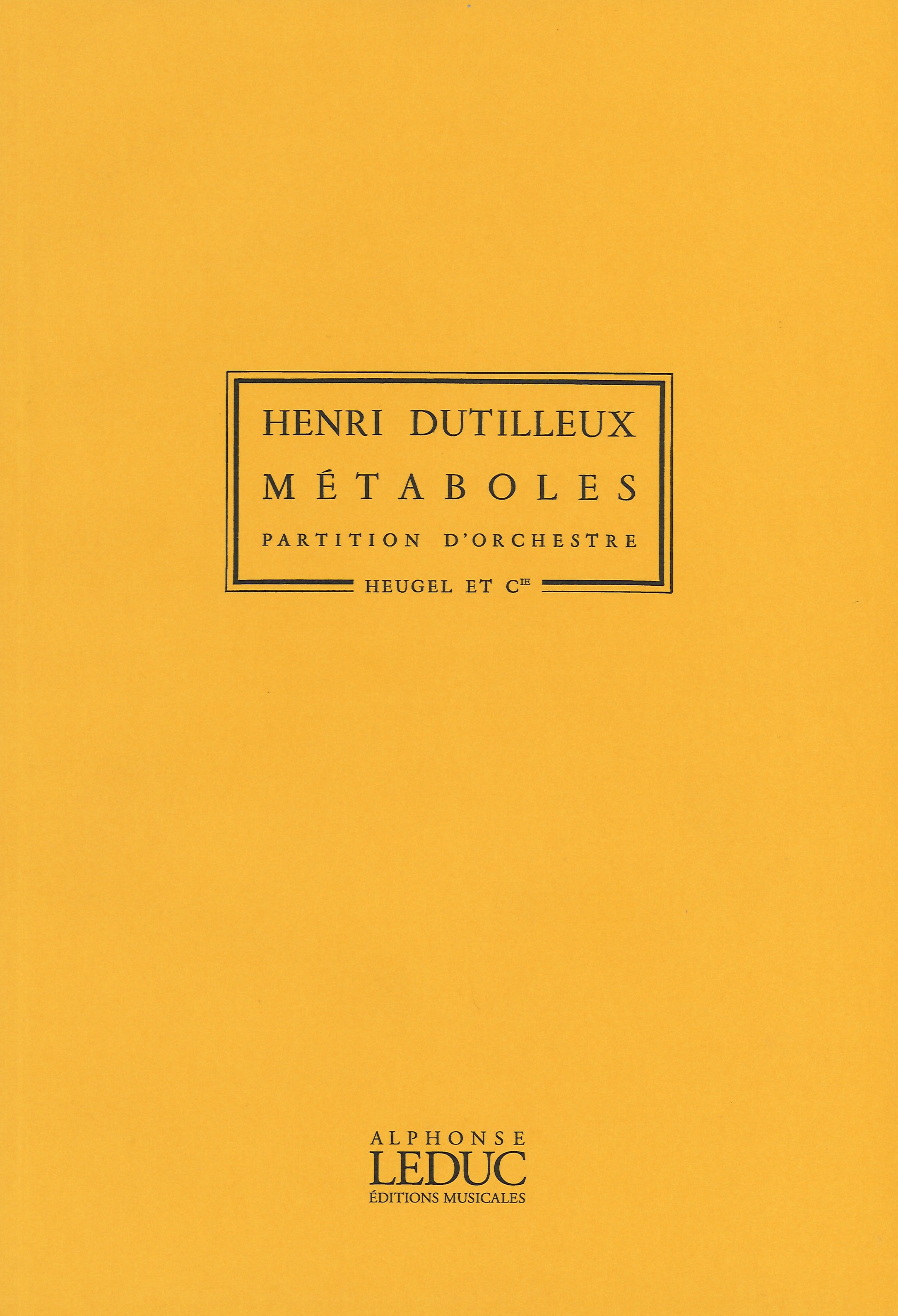 Dutilleux Metaboles Score Sheet Music Songbook