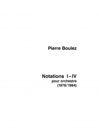 Boulez Notations I-iv 1978 Score Sheet Music Songbook