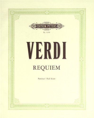 Verdi Requiem Full Score Sheet Music Songbook