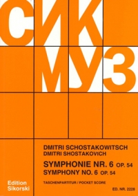 Shostakovich Symphony No 6 Full Score Coll Vol 6 Sheet Music Songbook