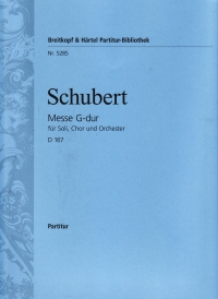 Schubert Mass In G S167 Full Score Sheet Music Songbook