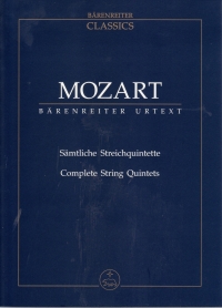Mozart Complete String Quintets Study Score Sheet Music Songbook