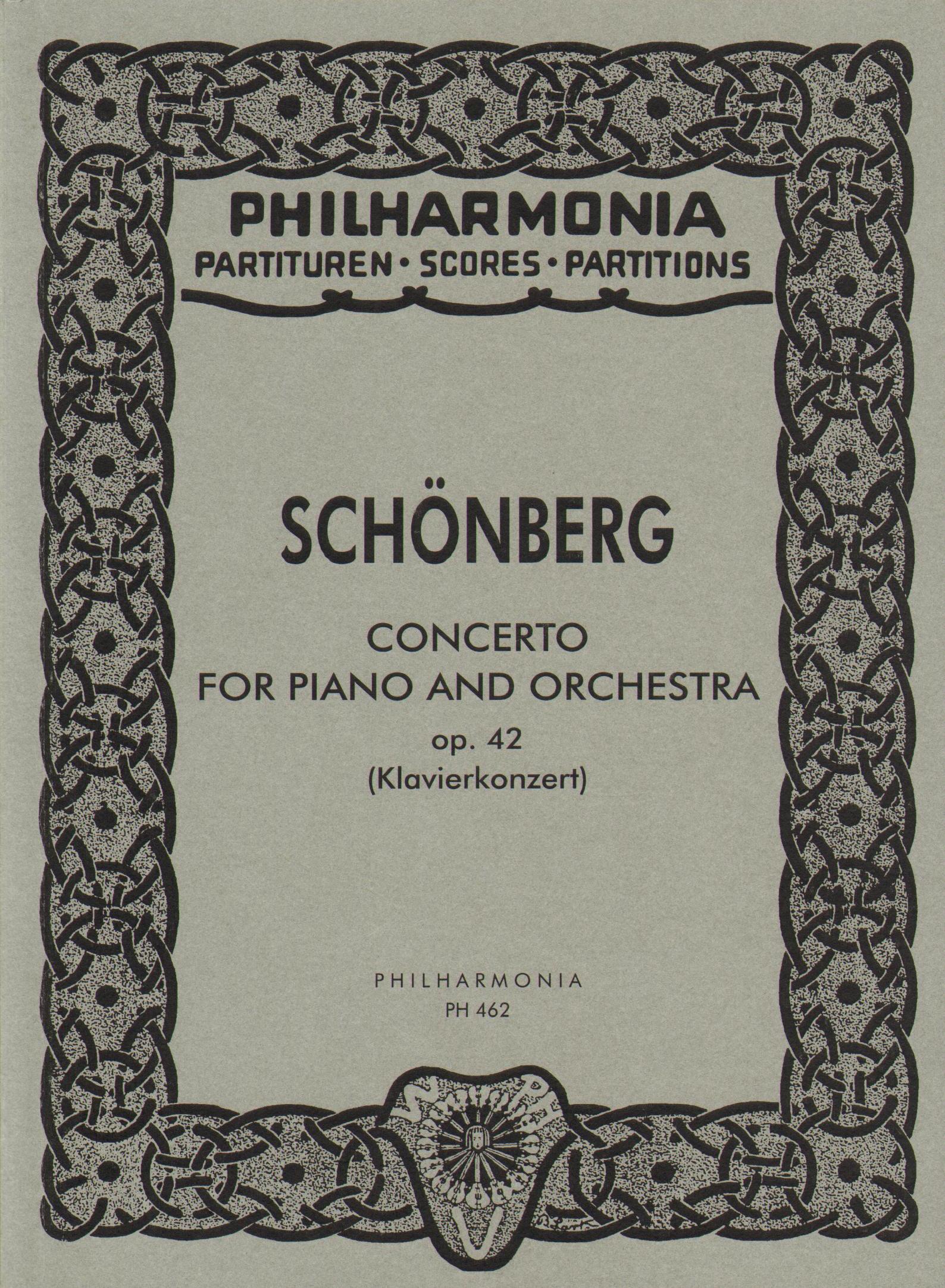 Schoenberg Piano Concerto Op42 Pocket Score Sheet Music Songbook