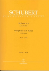 Schubert Symphony No 7 (unfinished) Full Score Sheet Music Songbook