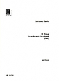 Berio O King (soprano And 5 Players) Sheet Music Songbook