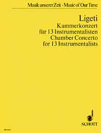 Ligeti Chamber Concerto For 13 Instruments Score Sheet Music Songbook