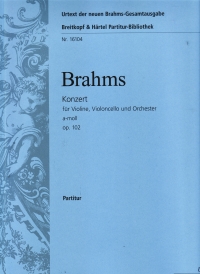 Brahms Double Concerto Violin/cello Am Op102 Score Sheet Music Songbook