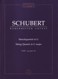 Schubert String Quartet Gmaj D887 Op161 Post St Sc Sheet Music Songbook