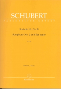 Schubert Symphony No 2 Bbmaj Full Score Sheet Music Songbook