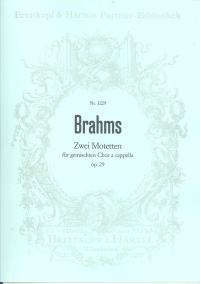 Brahms 2 Motets Op29 Full Score Sheet Music Songbook
