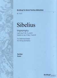 Sibelius Impromptu For Strings Full Score Sheet Music Songbook