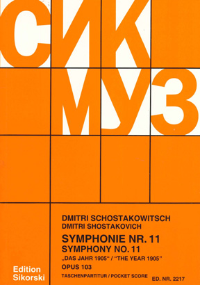Shostakovich Symphony No 11 Op103 Pocket Score Sheet Music Songbook