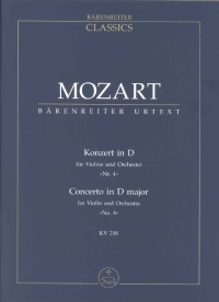 Mozart Concerto In Dmaj Kv218 Violin & Orch Pkt Sc Sheet Music Songbook