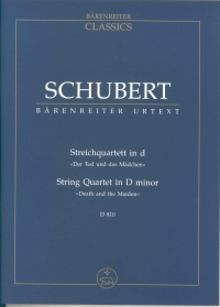 Schubert String Quartet Dmin D810 Pocket Score Sheet Music Songbook