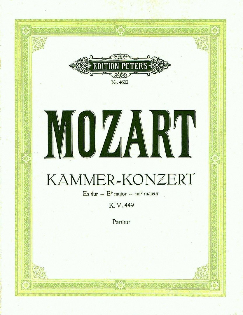 Mozart Piano Concerto Eb K449 Score Sheet Music Songbook
