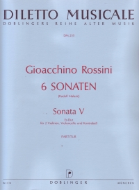 Rossini Sonatas (6) No 5 String Quartet Score Sheet Music Songbook