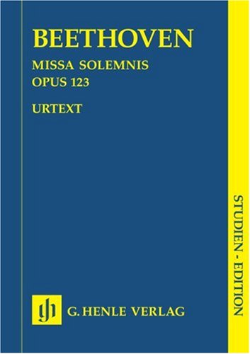 Beethoven Missa Solemnis D Op123 Study Score Sheet Music Songbook
