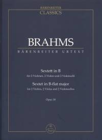 Brahms Sextet Op18 Bb 2vn/2va/2vc Study Score Sheet Music Songbook