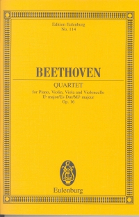 Beethoven Piano Quartet Eb Op 16 Pocket Score Sheet Music Songbook