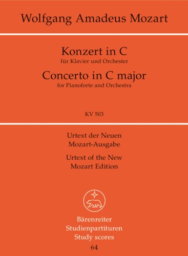Mozart Concerto C K503 Piano & Orchestra Study Sc Sheet Music Songbook